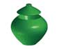 Green graphic ceramic pot